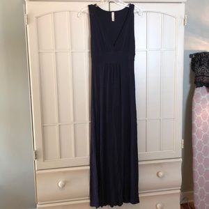 Long navy blue maxi dress